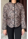 Leopar Leopar Desenli Kapitone Ceket