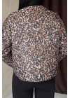 Leopar Leopar Desenli Kapitone Ceket