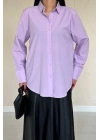 Lila Poplin Gömlek