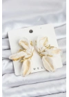 Lotus Model Beyaz Renk Tüllü Kadın Küpe