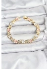 Lotus Model Pirinç Gold ve Pembe Renk Kadın Bileklik