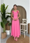 Matilda Gül İp Askılı Elbise