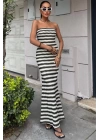 Maura Desenli Straplez Elbise 2770