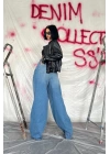 Mavi Geniş Paça Jeans Pantolon
