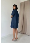 Mavi Tencel Kuplu Elbise
