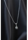 Minimal Caretta Caretta Silver Renk Zirkon Taşlı Kadın Kolye