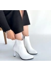 Mişha Beyaz Cilt Topuklu Bot