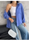 Modal oversize cepli gömlek