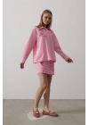 Nakış Detaylı Etekli Takım - Pembe