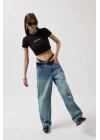 Nepo Baskılı Crop T-Shirt