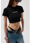 Nepo Baskılı Crop T-Shirt