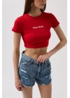 Nepo Baskılı Crop T-Shirt