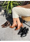 Nıvra Taba Cilt Topuklu Ayakkabı