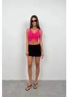 Ön Büzgülü Crop Bluz