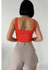 Oranj Askılı Bluz