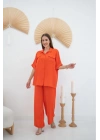 Oranj Gömlek Ve Pantolon Takım