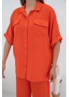 Oranj Gömlek Ve Pantolon Takım