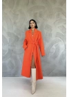 Oranj Kuşaklı Midi Kaban