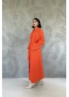 Oranj Kuşaklı Midi Kaban