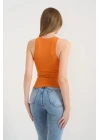 Örme Bisiklet Yaka Atlet - Oranj