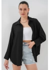 Örme Oversize Gömlek 20264 - Siyah