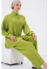Örme Tesettür Alt Üst Takım 6711 - E.Yeşil