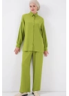 Örme Tesettür Alt Üst Takım 6711 - E.Yeşil
