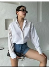 Oversize Çizgili Gömlek