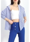 Oversize Yarasa Kol Gömlek Saksbeyaz - 30112.1874.