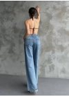 Palazzo Jeans Pantalon - Mavi