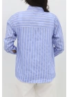 Pamuk Polyester Çizgili Gömlek Mavibeyaz - 30135.1874.