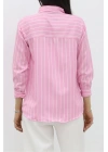 Pamuk Polyester Çizgili Gömlek Pembebeyaz - 30135.1874.