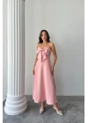 Pembe İnci Askı Detaylı Elbise