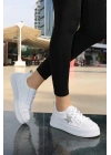 Piata Beyaz Cilt Bağcıklı Spor Ayakkabı
