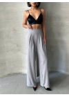 Pileli keten pantolon s255046