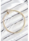 Pirinç Charm Zirkon Taşlı Yıldız Model Gold Renk Kadın Bileklik