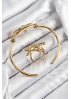 Pirinç Deniz Yıldızı Model Gold Renk Bileklik Yüzük Set