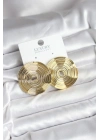 Pirinç Gold Renk Circle Model Kadın Küpe