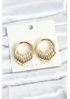 Pirinç Gold Renk Halka Sarmal Model Vintage Kadın Küpe