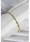 Pirinç Gold Renk Kemik Model Kadın Bileklik