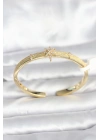 Pirinç Gold Renk Kutup Yıldızı Model Kadın Kelepçe Bileklik