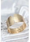 Pirinç Gold Renk Levha Model Kadın Bileklik