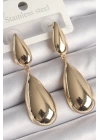 Pirinç Gold Renk Sallantı Damla Model Kadın Küpe