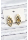 Pirinç Gold Renk Sarmal Damla Model Vintage Kadın Küpe