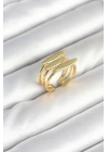 Pirinç Gold Renk Vİntage Model Kadın Yüzük