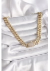 Pirinç Gold Renk VIP Exclusive Seri Gurmet Model Kadın Kolye