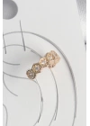 Pirinç Gold Renk Zirkon Taşlı Bal Peteği Model Kadın Kıkırdak Küpe