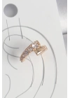Pirinç Gold Renk Zirkon Taşlı Kadın Kıkırdak Küpe