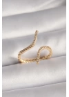 Pirinç Gold Renk Zirkon Taşlı Kadın Yüzük