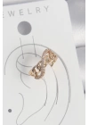 Pirinç Gold Renk Zirkon Taşlı Sonsuzluk Zincir Model Kadın Kıkırdak Küpe